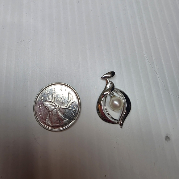 modernist retro Japanese saltwater cultured akoya vintage pearl pendant - Picture 5 of 8